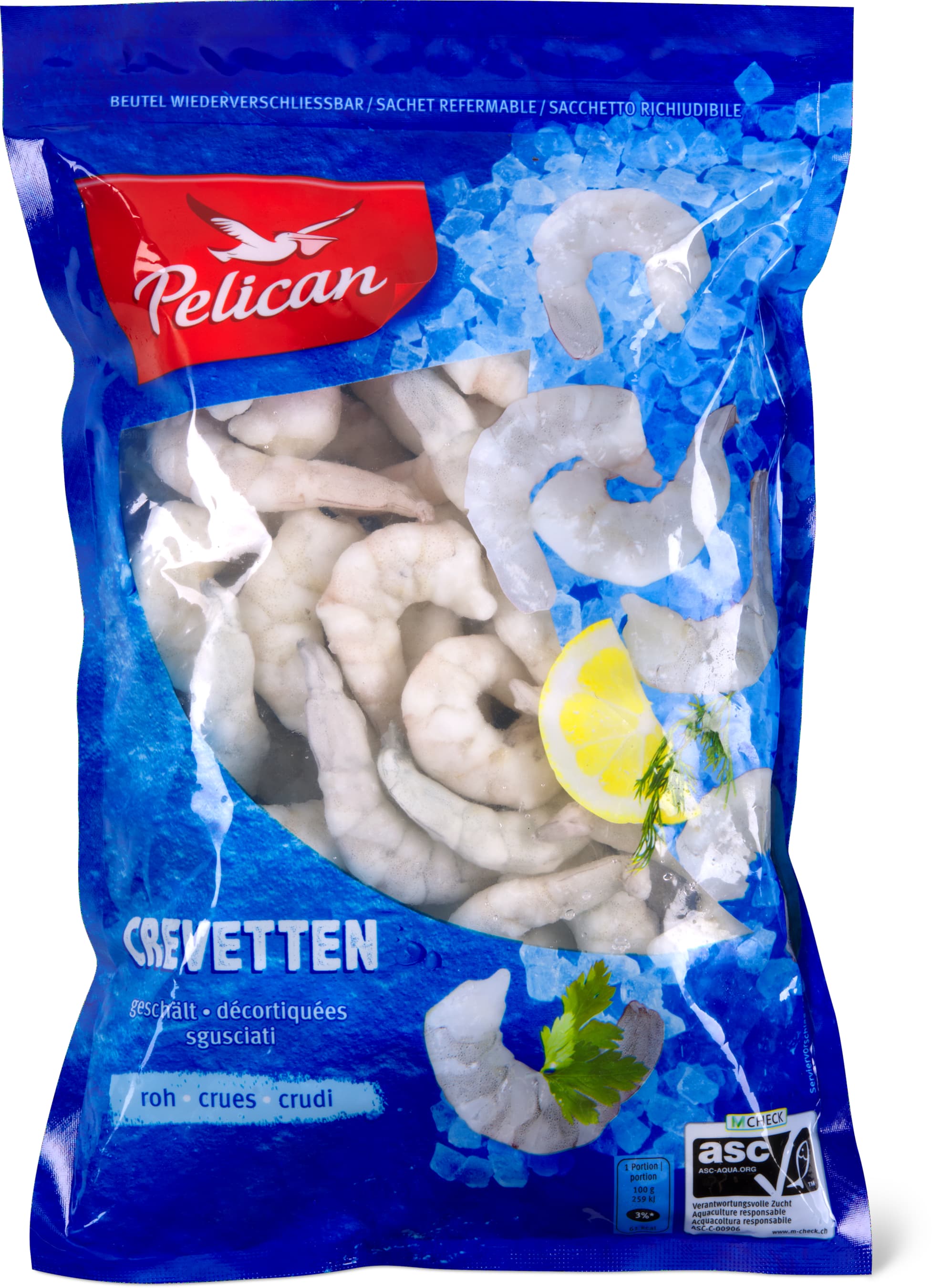 Gamberetti sgusciati, crudi